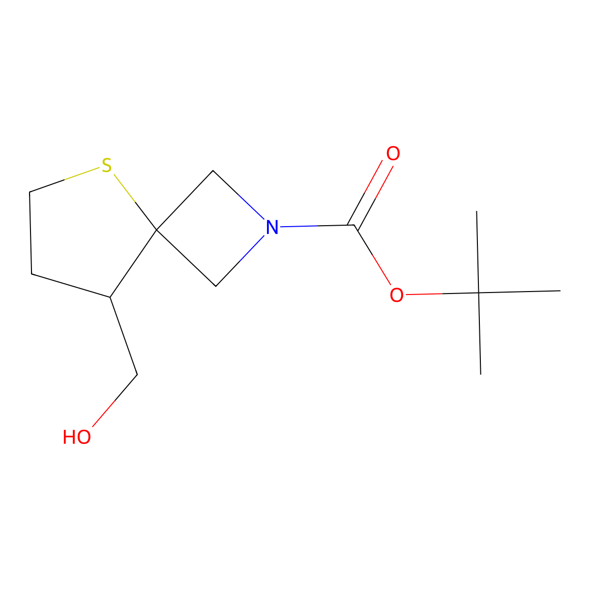 Tert-butyl 8-(hydroxymethyl)-5-thia-2-azaspiro[3.4]octane-2-carboxylate molecular structure, CAS 1373029-00-5