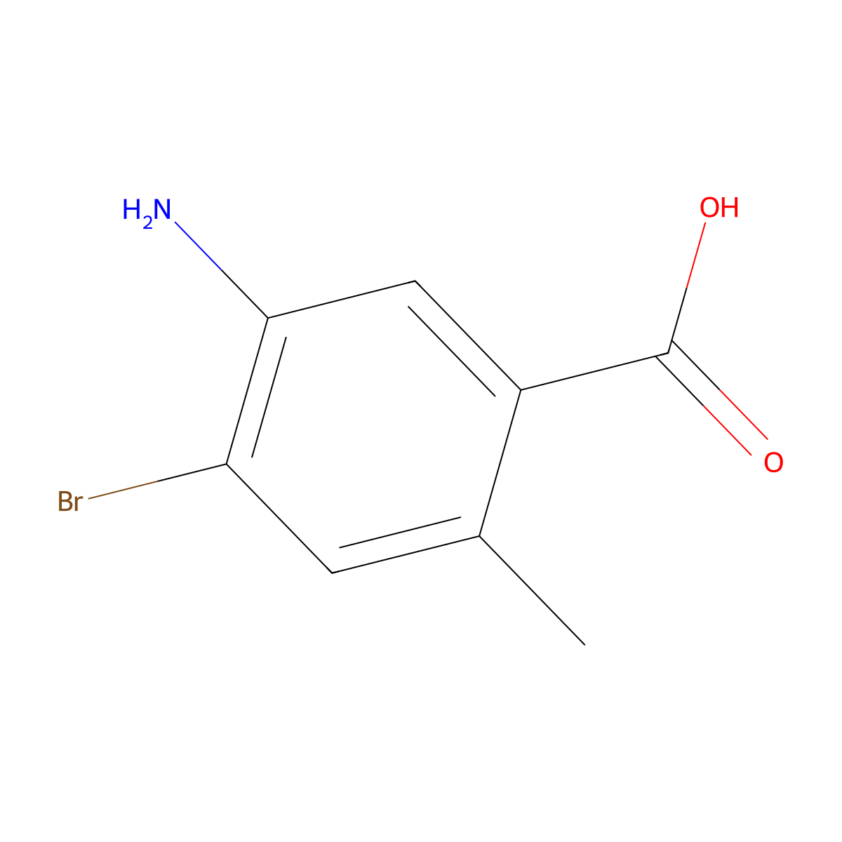 5-Amino-4-bromo-2-methylbenzoic acid molecular structure, CAS 1373029-07-2