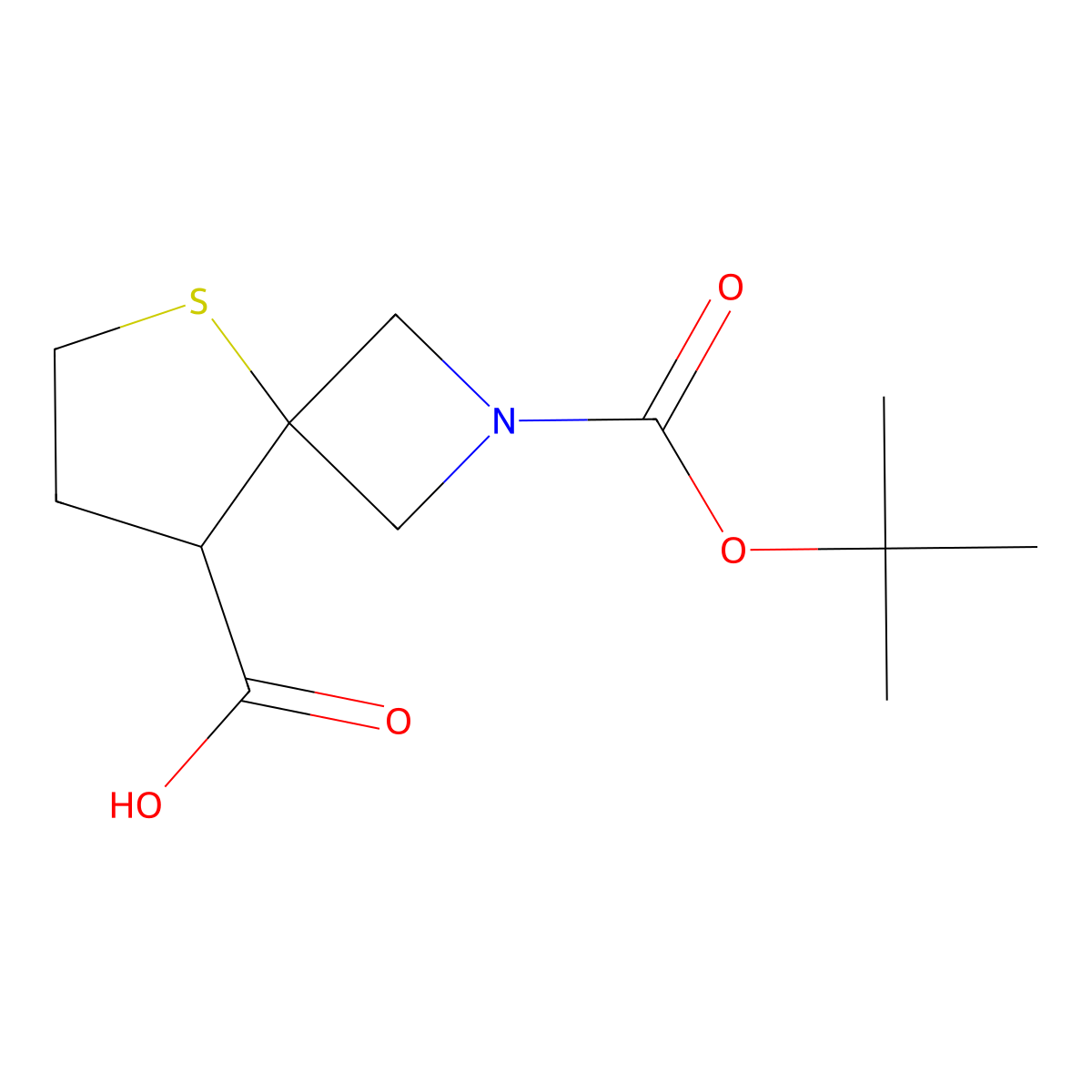 2-(Tert-butoxycarbonyl)-5-thia-2-azaspiro[3.4]octane-8-carboxylic acid molecular structure, CAS 1373029-39-0
