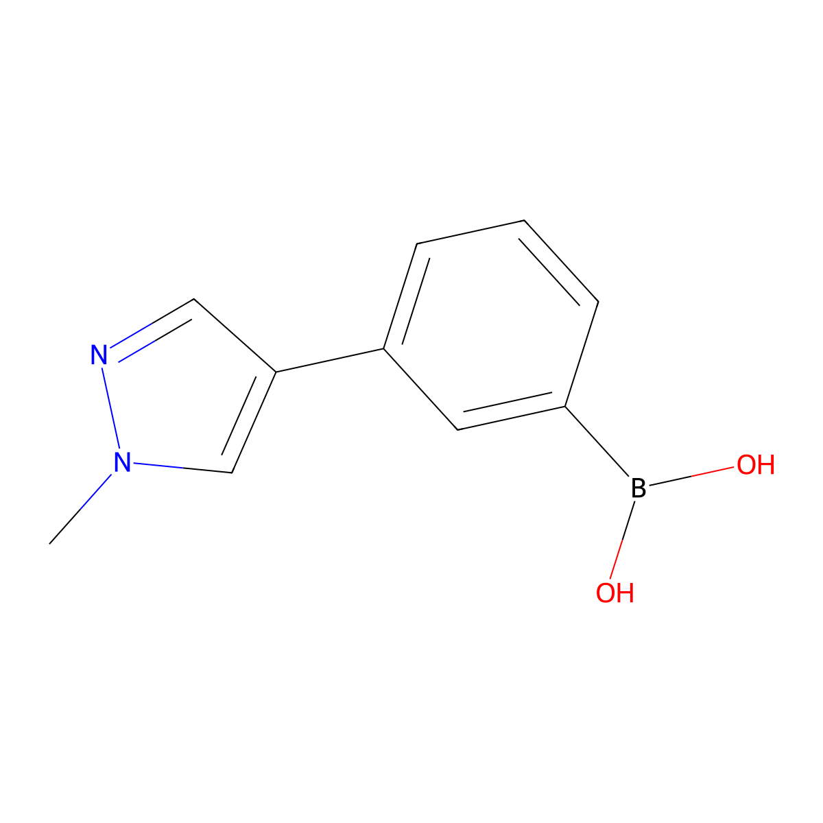 (3-(1-Methyl-1H-pyrazol-4-yl)phenyl)boronic acid molecular structure, CAS 1373043-37-8