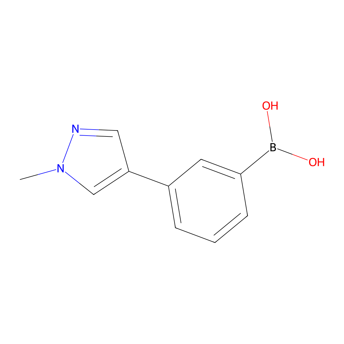 (3-(1-Methyl-1H-pyrazol-4-yl)phenyl)boronic acid molecular structure, CAS 1373043-37-8