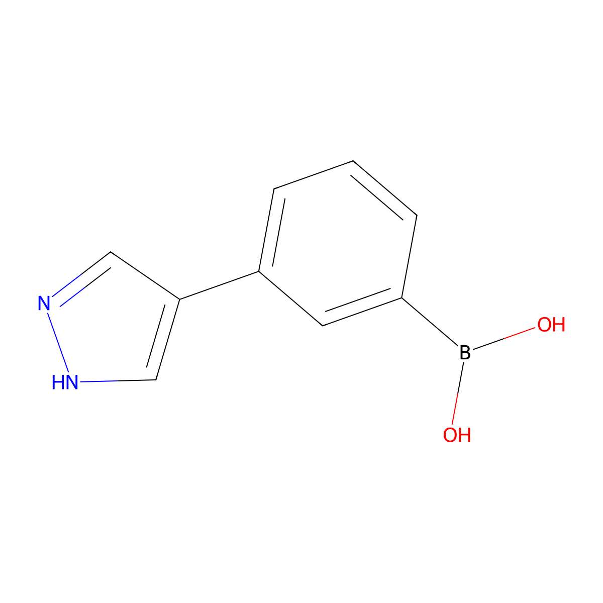 3-(1H-Pyrazol-4-YL)phenylboronic acid molecular structure, CAS 1373043-38-9