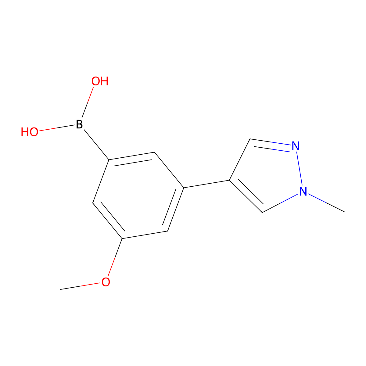 (3-methoxy-5-(1-methyl-1H-pyrazol-4-yl)phenyl)boronic acid molecular structure, CAS 1373043-41-4