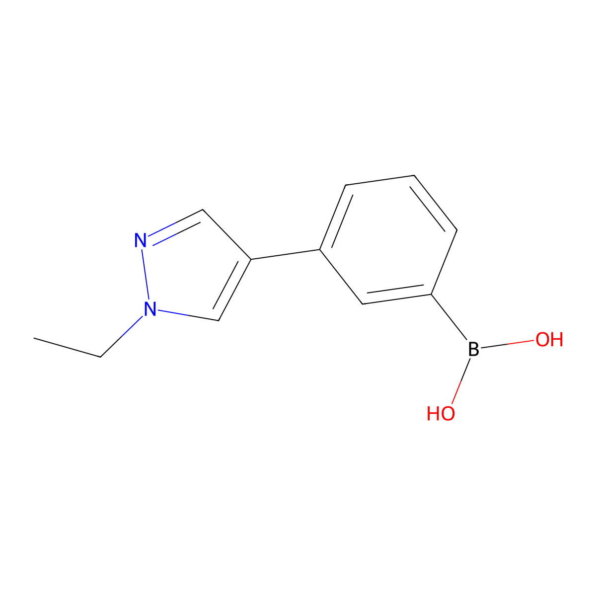 3-(1-Ethyl-4-pyrazolyl)phenylboronic acid molecular structure, CAS 1373043-42-5