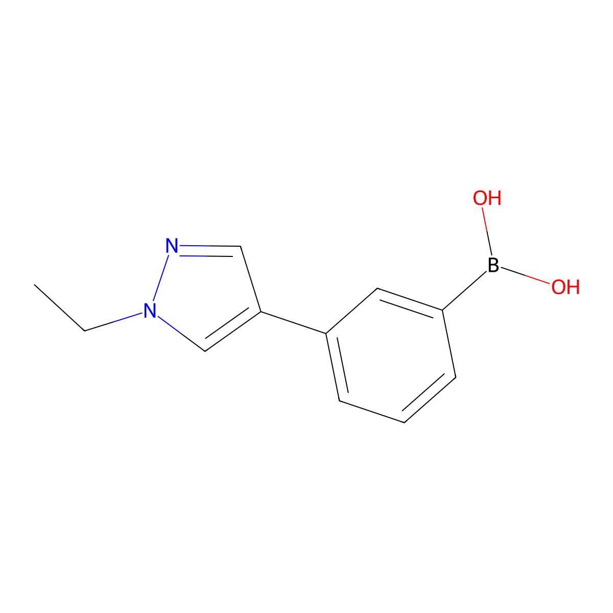 3-(1-Ethyl-4-pyrazolyl)phenylboronic acid molecular structure, CAS 1373043-42-5