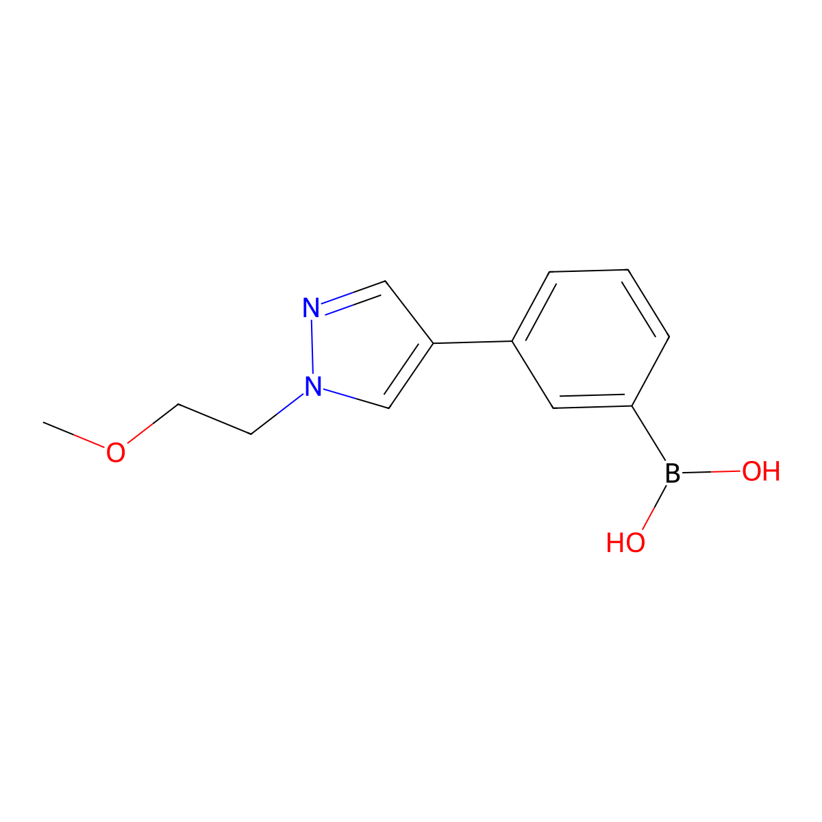 3-[1-(2-Methoxyethyl)-4-pyrazolyl]phenylboronic Acid molecular structure, CAS 1373043-50-5