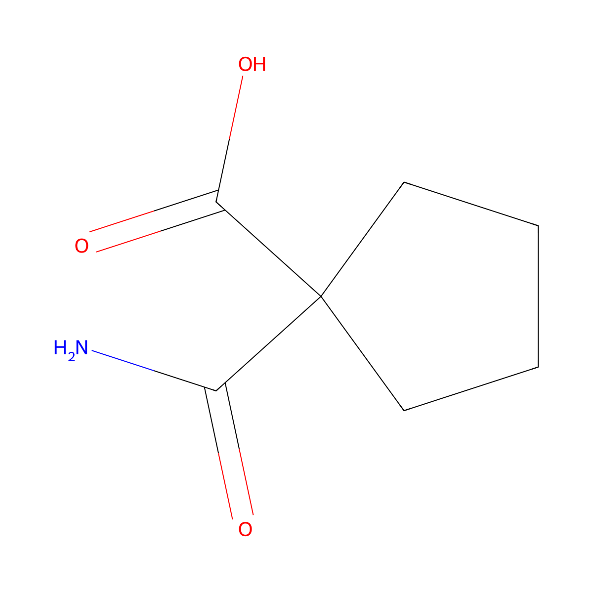 1-Carbamoylcyclopentane-1-carboxylic acid molecular structure, CAS 137307-52-9