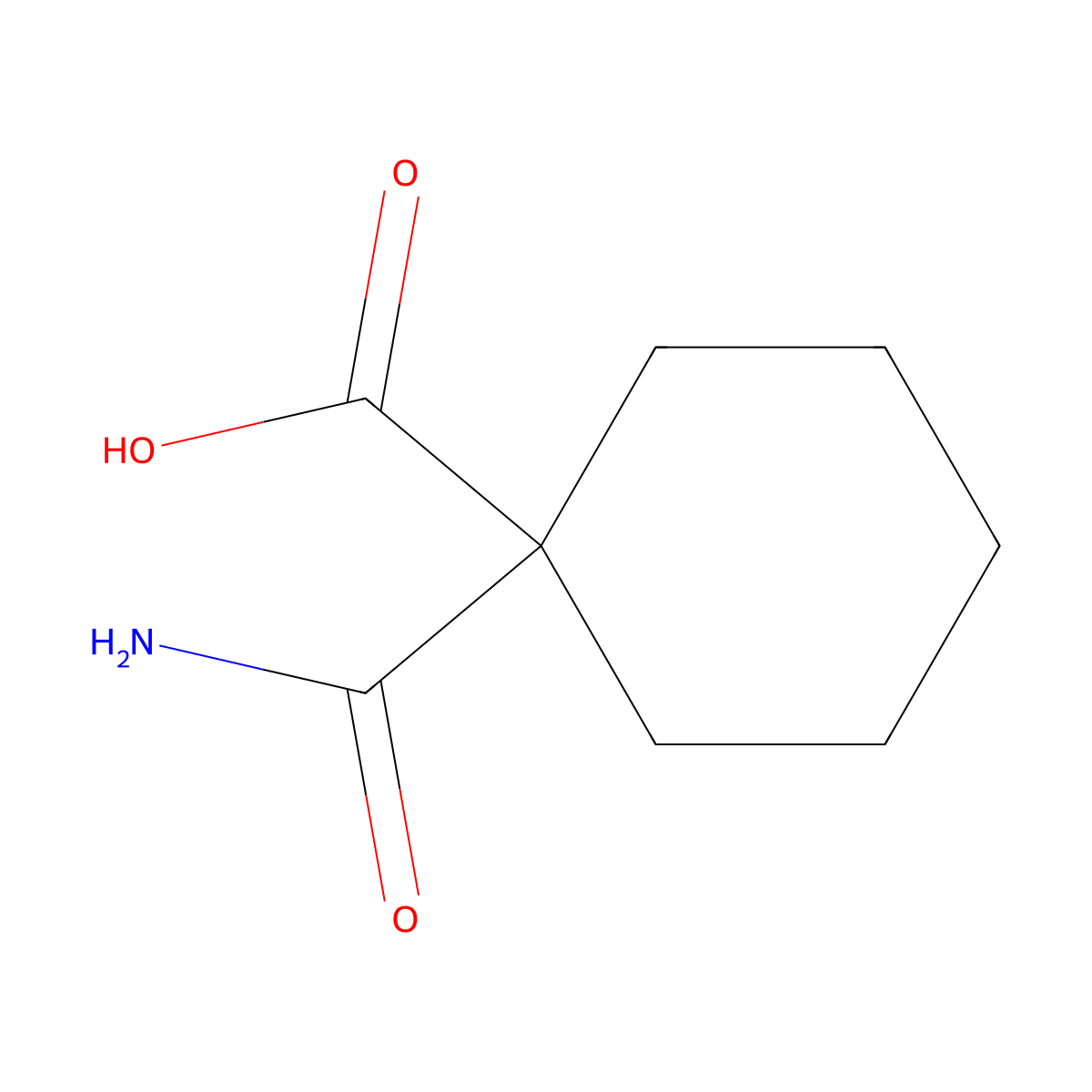 1-Carbamoylcyclohexane-1-carboxylic acid molecular structure, CAS 137307-65-4