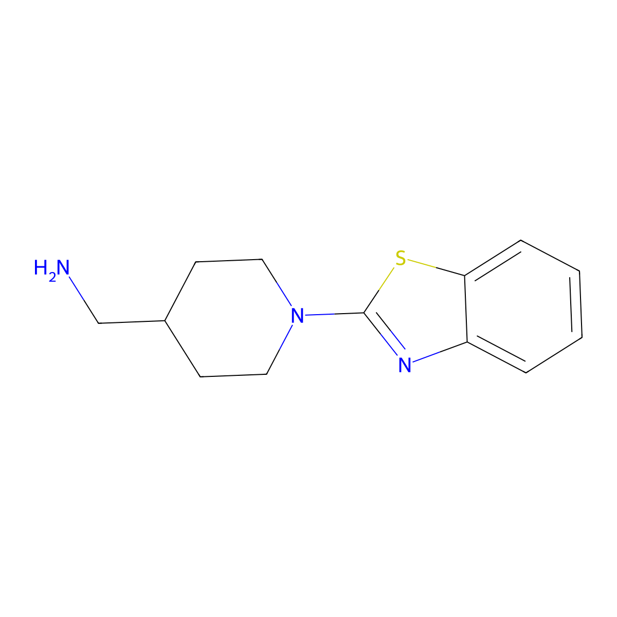 {[1-(1,3-Benzothiazol-2-yl)piperidin-4-yl]methyl}amine molecular structure, CAS 137309-83-2