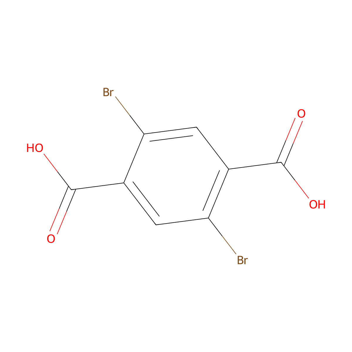 2,5-Dibromoterephthalic acid molecular structure, CAS 13731-82-3