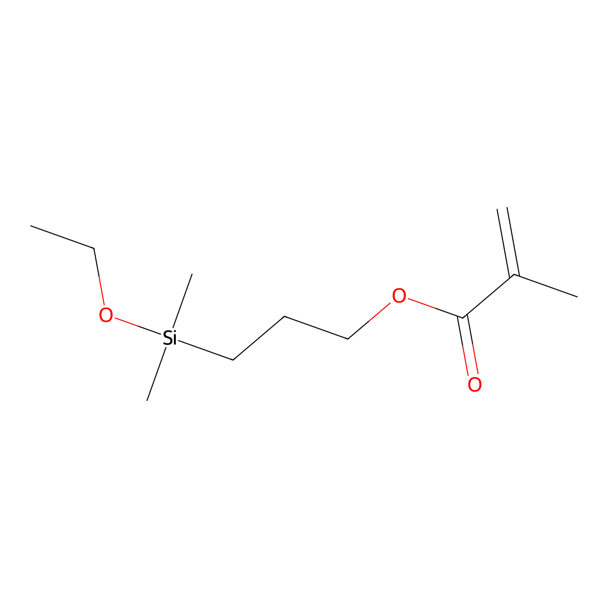 3-(Ethoxydimethylsilyl)propyl Methacrylate (stabilized with BHT) molecular structure, CAS 13731-98-1