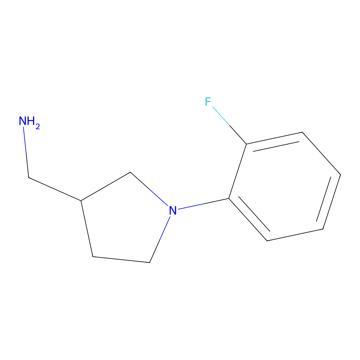 1-[1-(2-Fluorophenyl)-3-pyrrolidinyl]methanamine molecular structure, CAS 1373111-59-1