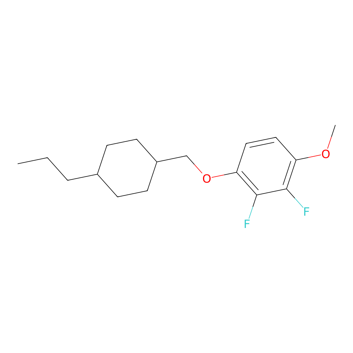 2,3-Difluoro-4-[(trans-4-propylcyclohexyl)methoxy]anisole molecular structure, CAS 1373116-00-7