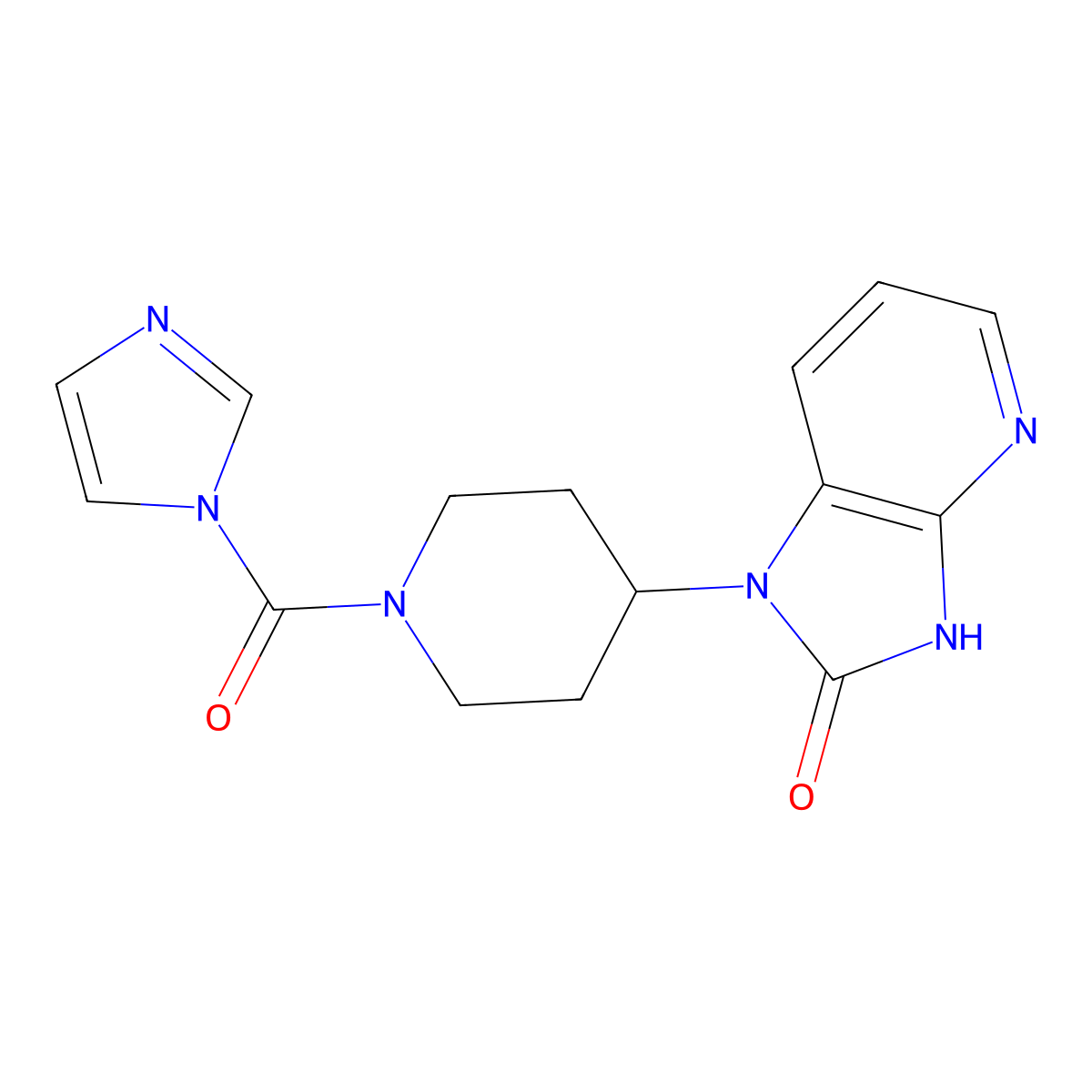 1-(1-(1H-imidazole-1-carbonyl)piperidin-4-yl)-1H-imidazo[4,5-b]pyridin-2(3H)-one molecular structure, CAS 1373116-06-3