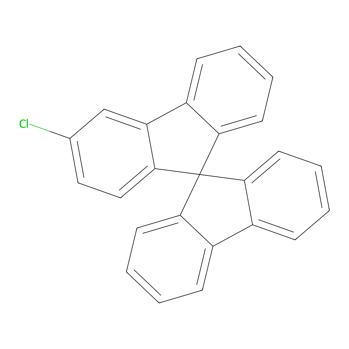 3-Chloro-9,9'-spirobi[9H-fluorene] molecular structure, CAS 1373116-37-0