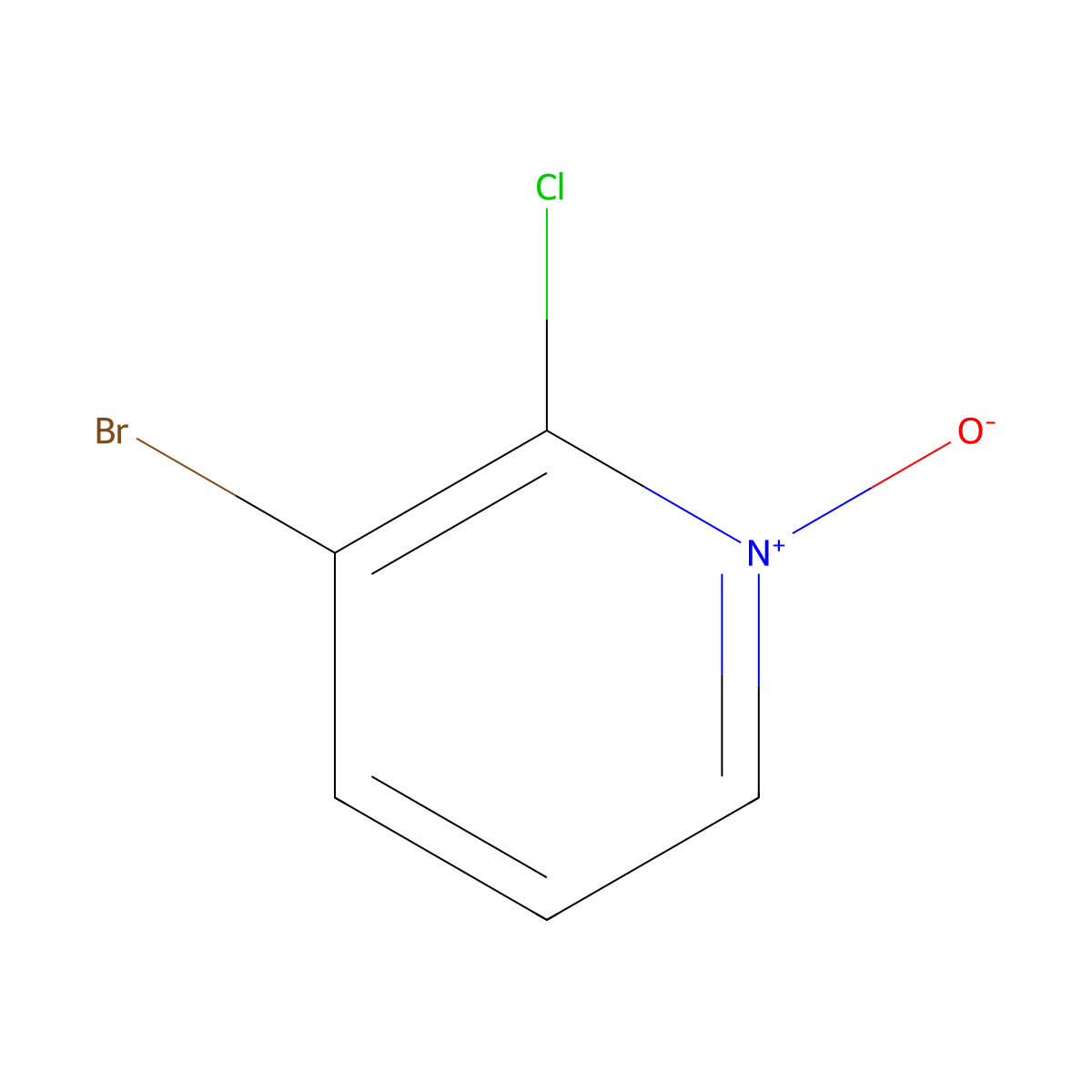 3-Bromo-2-chloropyridine 1-oxide molecular structure, CAS 1373126-39-6
