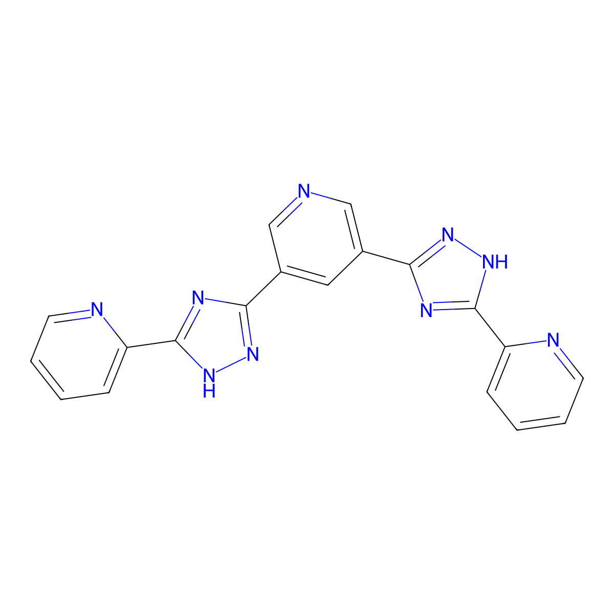 3,5-Bis(5-(pyridin-2-yl)-4H-1,2,4-triazol-3-yl)pyridine molecular structure, CAS 1373134-49-6