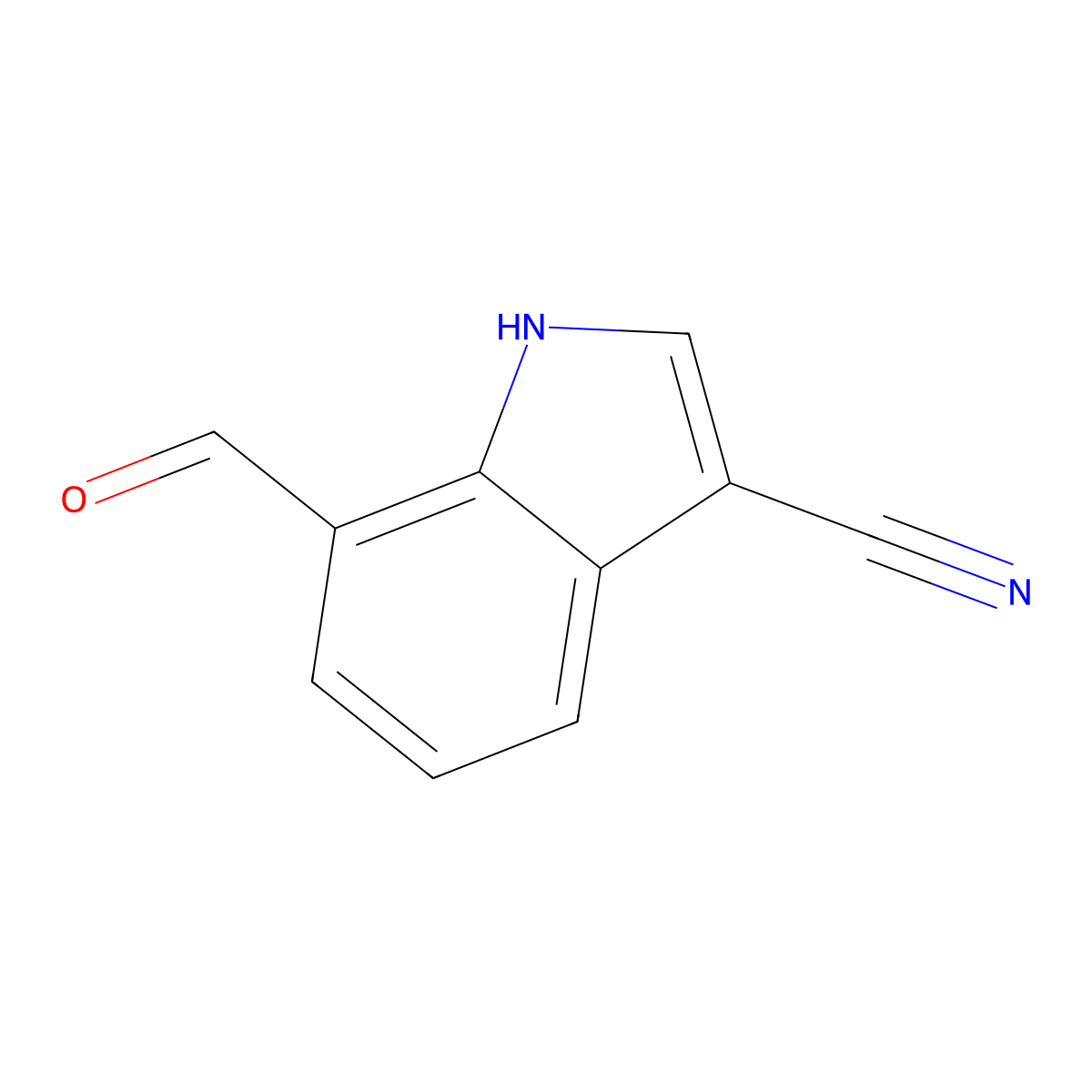 7-Formyl-1H-indole-3-carbonitrile molecular structure, CAS 1373137-75-7