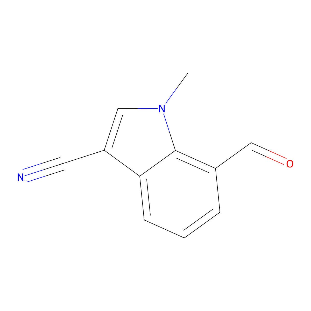 7-Formyl-1-methyl-1H-indole-3-carbonitrile molecular structure, CAS 1373137-76-8
