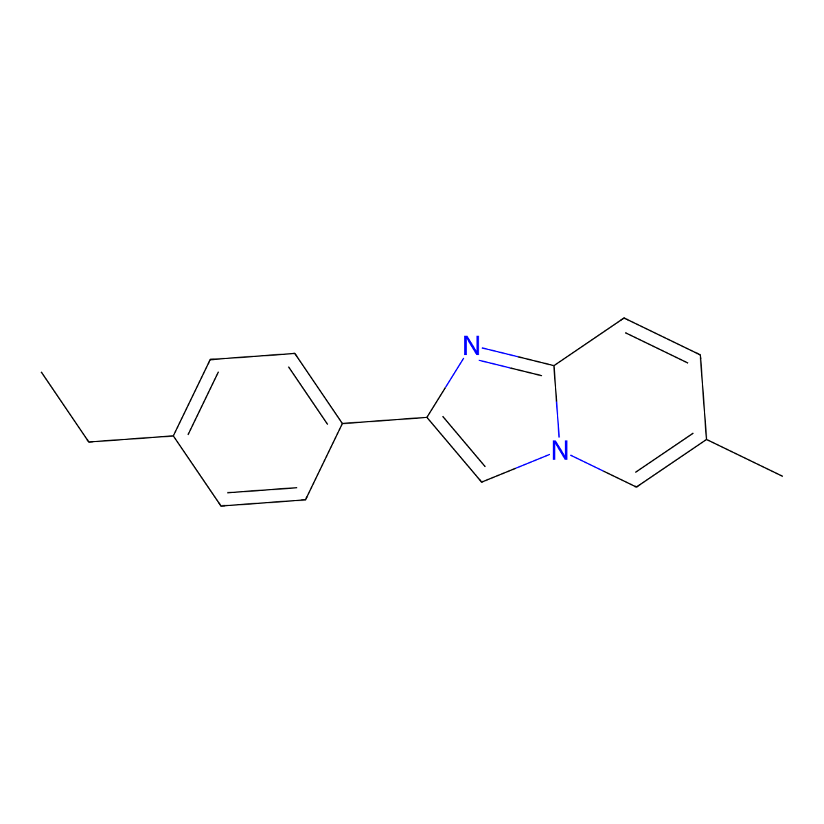 2-(4-Ethylphenyl)-6-methylimidazo[1,2-a]pyridine molecular structure, CAS 137314-62-6