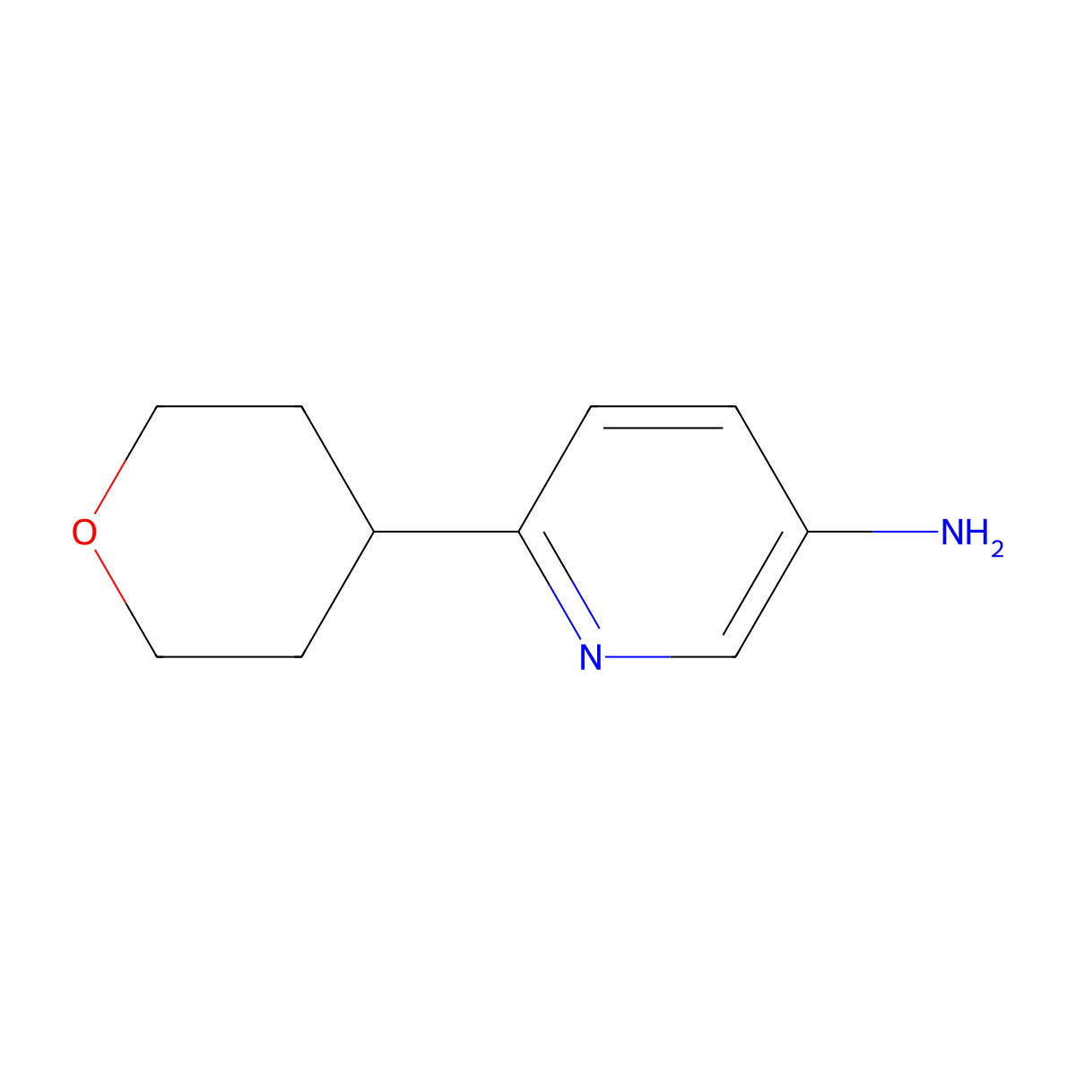 6-(Oxan-4-yl)pyridin-3-amine molecular structure, CAS 1373148-09-4