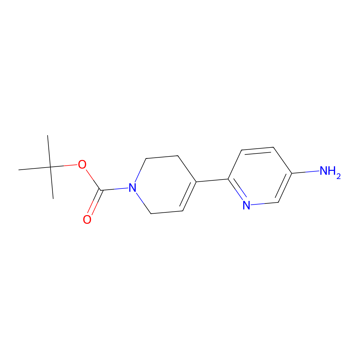 4-(5-Aminopyridin-2-yl)-1,2,3,6-tetrahydropyridine-1-carboxylic acid tert-butyl ester molecular structure, CAS 1373150-34-5