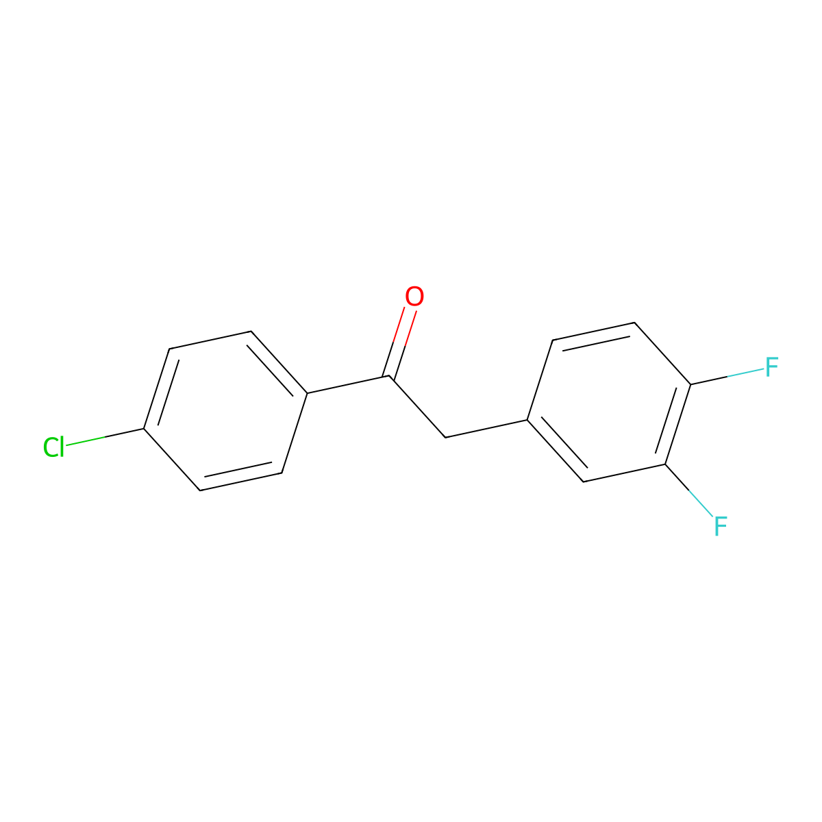 1-(4-Chlorophenyl)-2-(3,4-difluorophenyl)ethanone molecular structure, CAS 1373156-53-6
