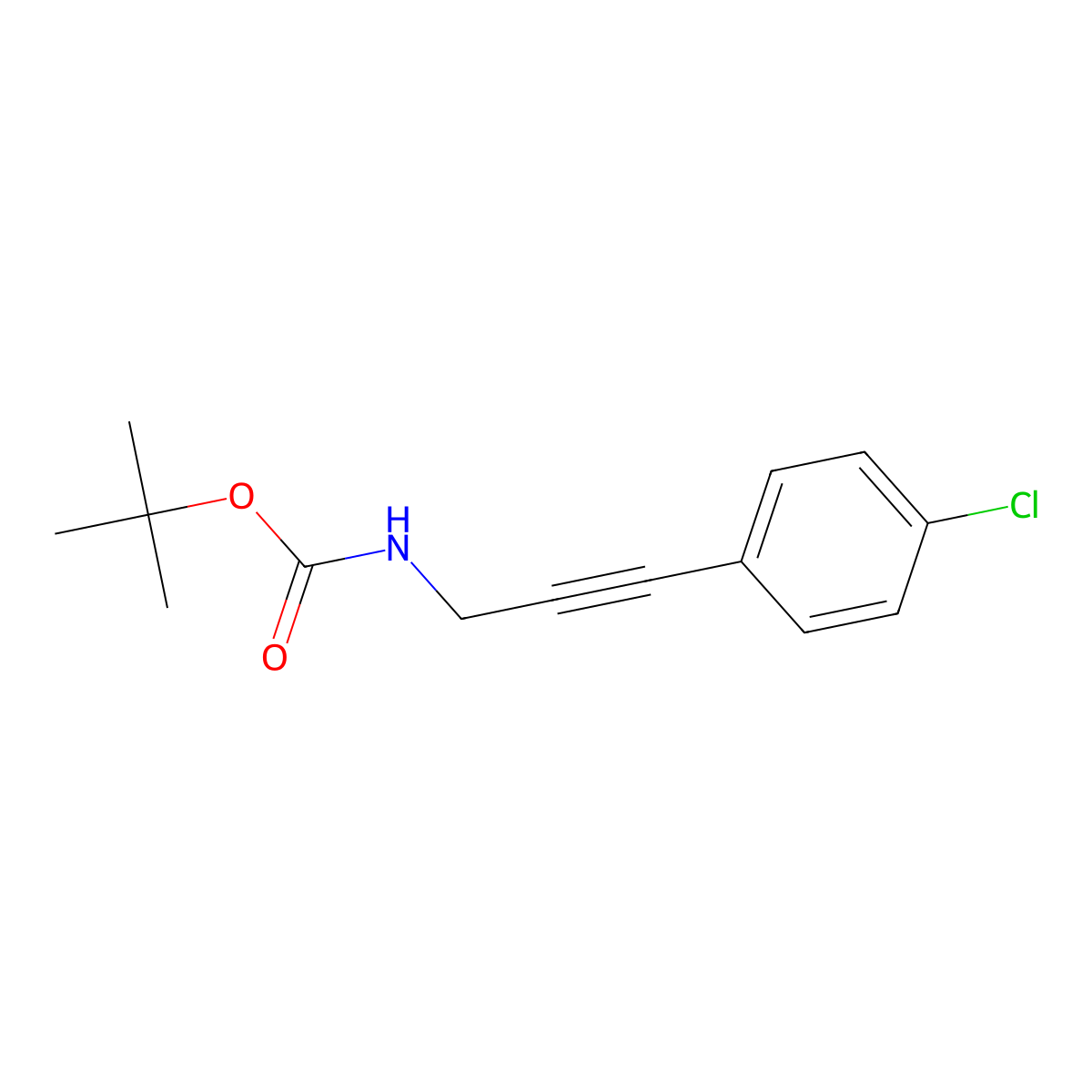 Tert-butyl [3-(4-chlorophenyl)prop-2-yn-1-yl]carbamate molecular structure, CAS 1373160-28-1