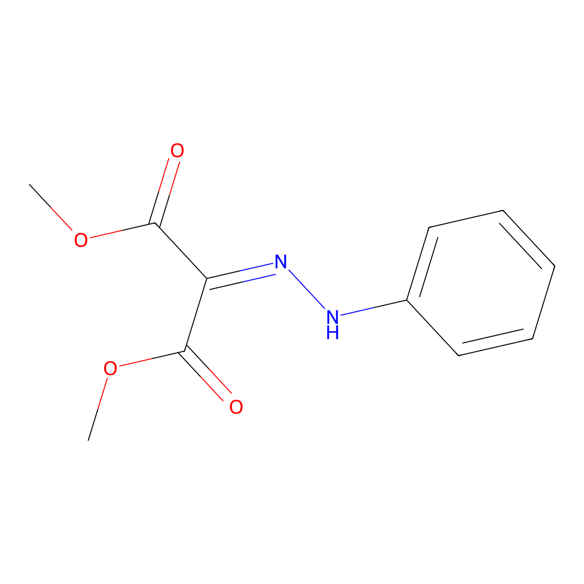 Dimethyl (2-phenylhydrazinylidene)propanedioate molecular structure, CAS 13732-26-8