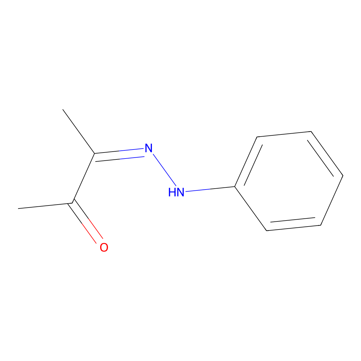 Biacetyl phenylhydrazone molecular structure, CAS 13732-32-6