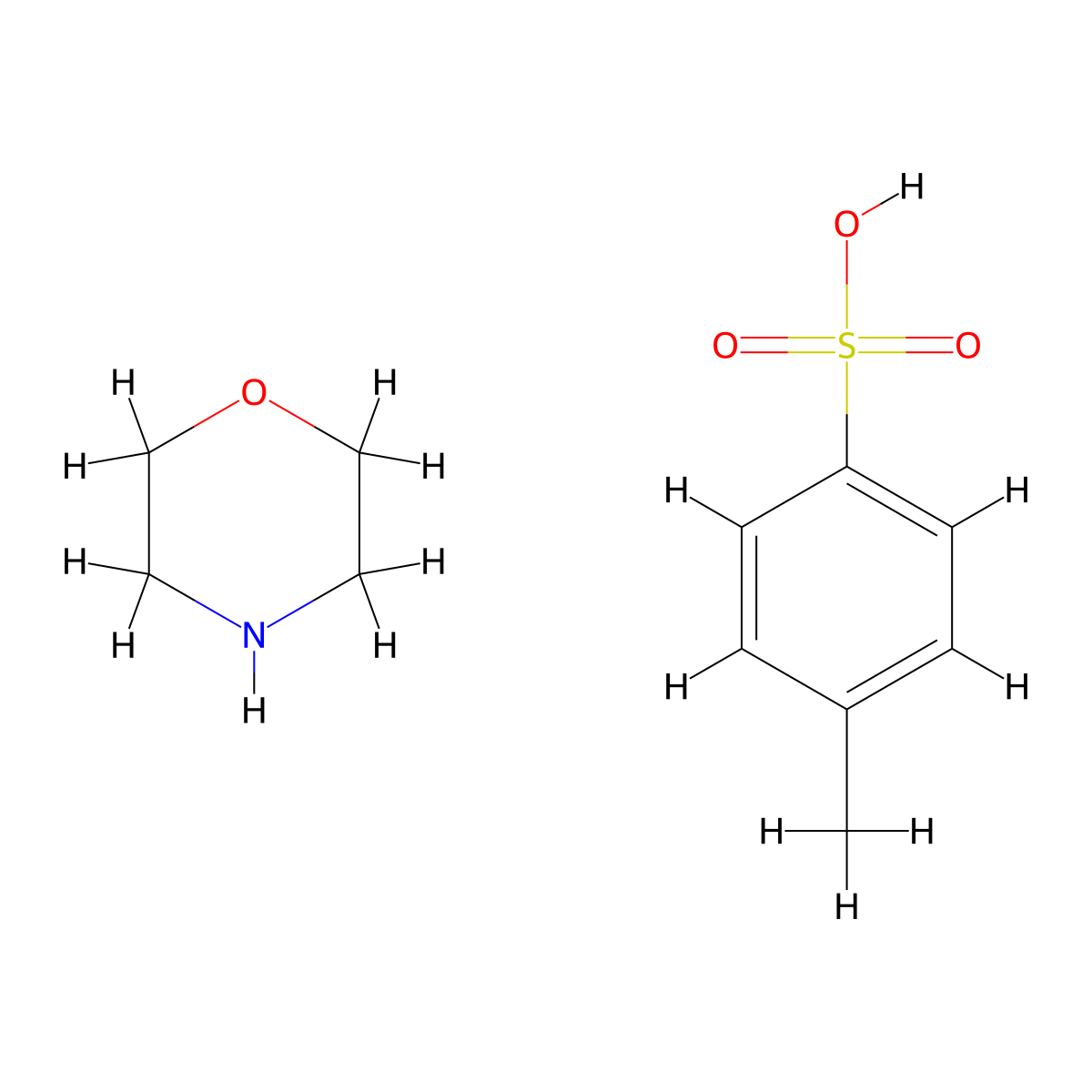 Morpholine, 4-methylbenzenesulfonate (1:1) molecular structure, CAS 13732-62-2