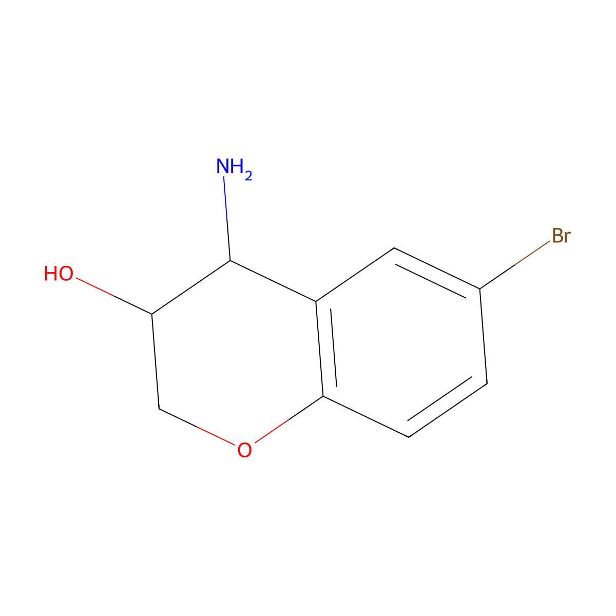 (3R,4S)-4-amino-6-bromo-chroman-3-ol molecular structure, CAS 1373215-22-5
