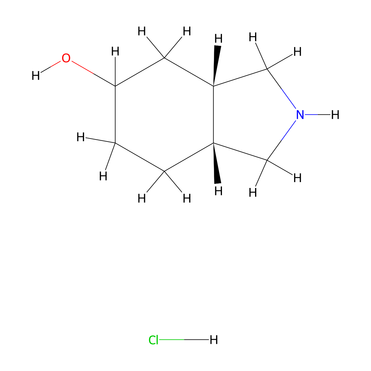 cis-Octahydro-isoindol-5-ol hydrochloride molecular structure, CAS 1373219-02-3