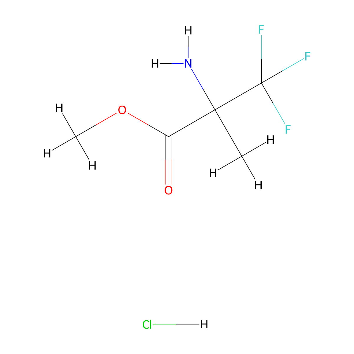 Methyl 2-amino-3,3,3-trifluoro-2-methylpropanoate hydrochloride molecular structure, CAS 1373223-05-2