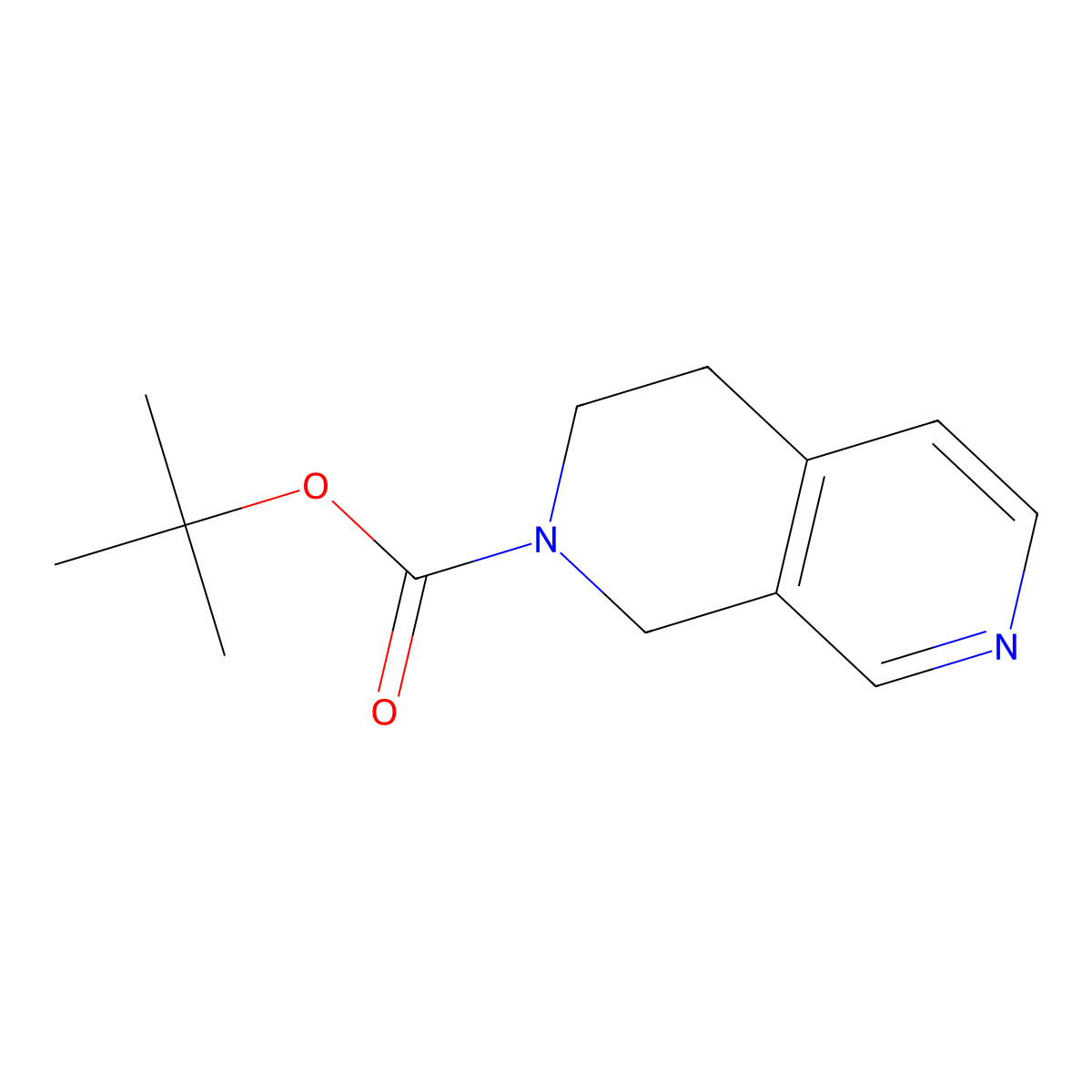 tert-butyl 3,4-dihydro-2,7-naphthyridine-2(1H)-carboxylate molecular structure, CAS 1373223-07-4