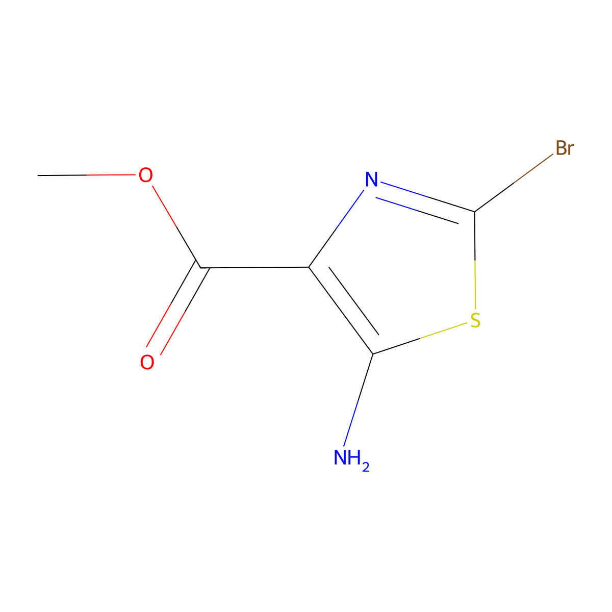 4-Thiazolecarboxylic acid, 5-amino-2-bromo-, methyl ester molecular structure, CAS 1373223-08-5