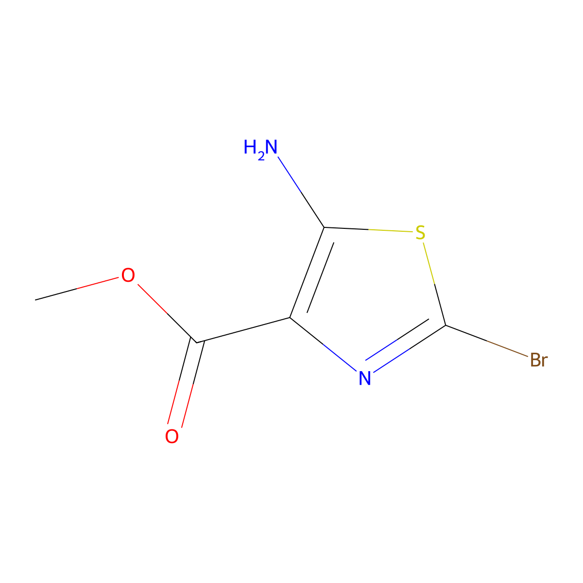4-Thiazolecarboxylic acid, 5-amino-2-bromo-, methyl ester molecular structure, CAS 1373223-08-5