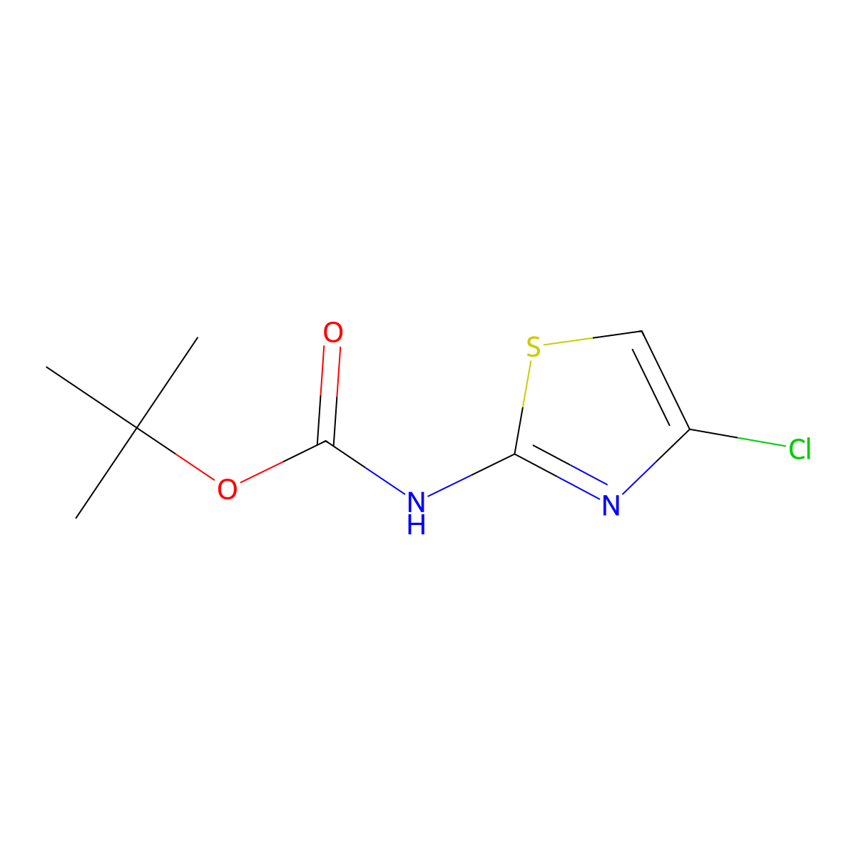 Carbamic acid, N-(4-chloro-2-thiazolyl)-, 1,1-dimethylethyl ester molecular structure, CAS 1373223-09-6