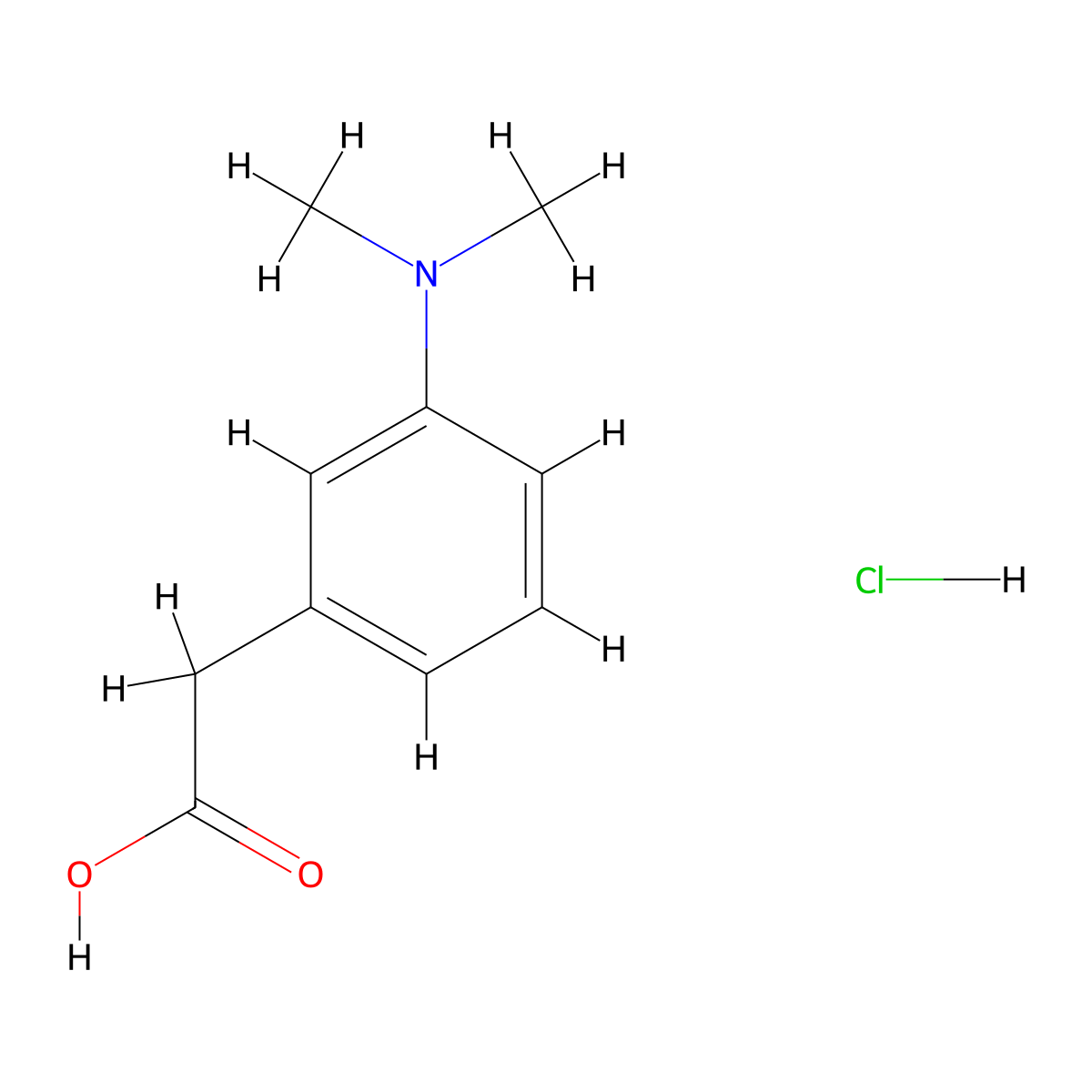 (3-Dimethylamino-phenyl)-acetic acid hydrochloride molecular structure, CAS 1373223-10-9