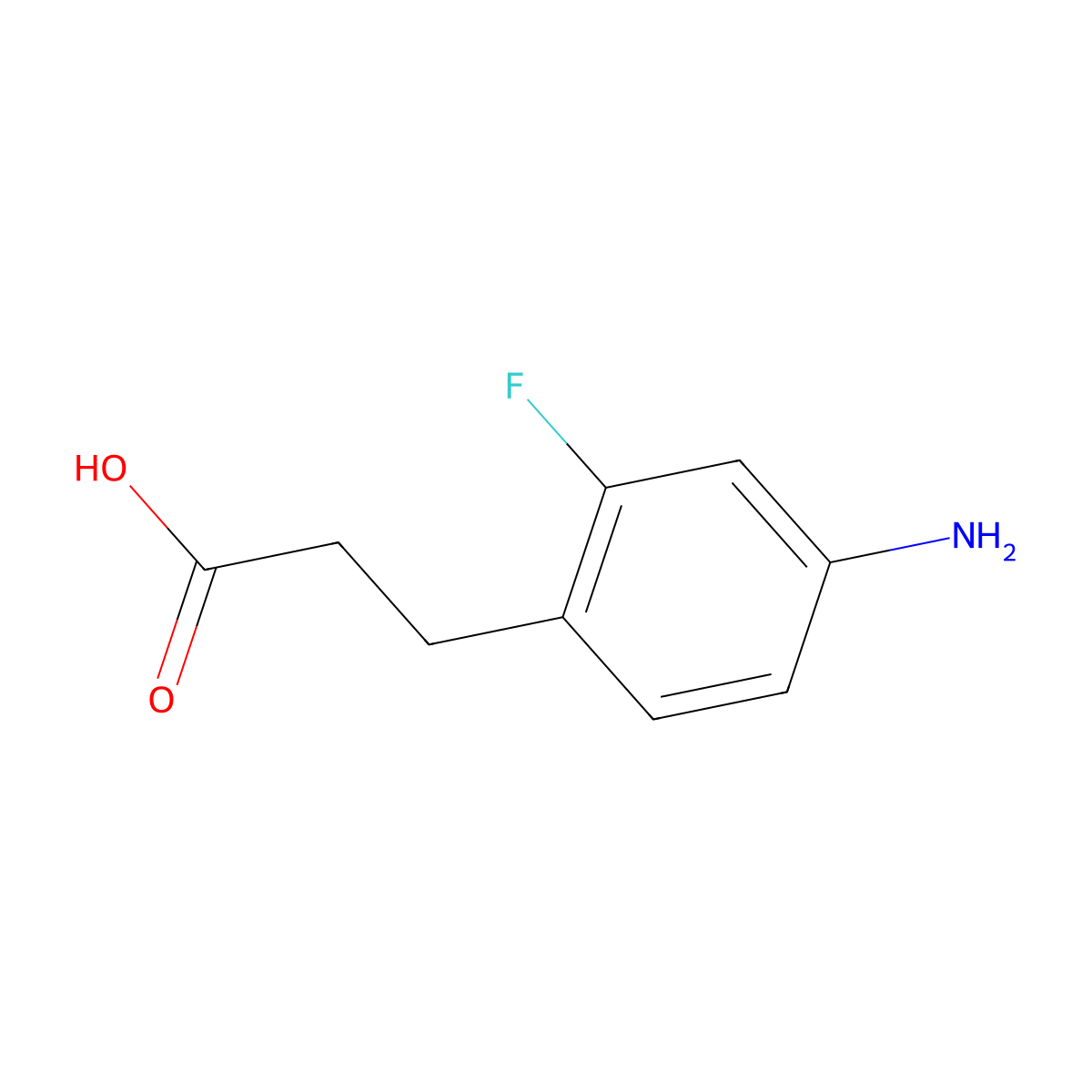 3-(4-Amino-2-fluoro-phenyl)-propionic acid molecular structure, CAS 1373223-15-4