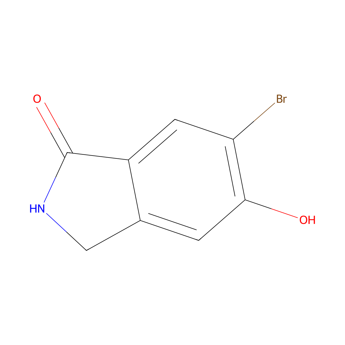 6-Bromo-5-hydroxyisoindolin-1-one molecular structure, CAS 1373223-17-6
