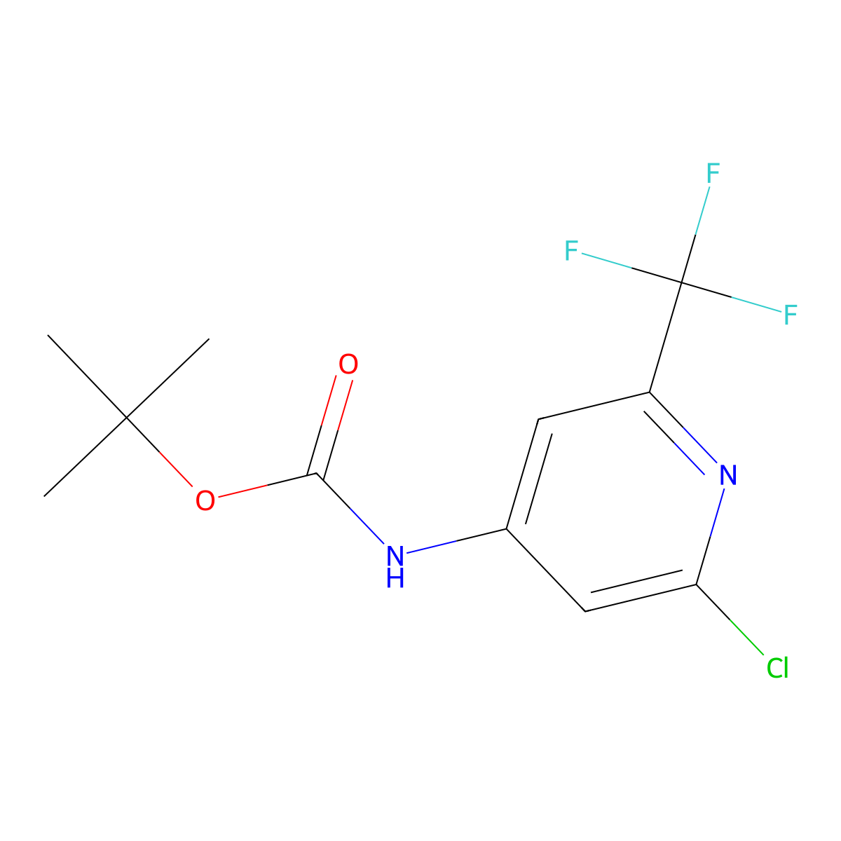 tert-Butyl (2-chloro-6-(trifluoromethyl)pyridin-4-yl)carbamate molecular structure, CAS 1373223-18-7