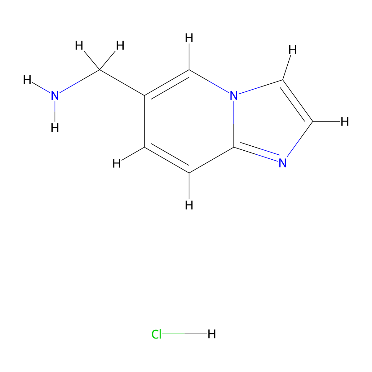Imidazo[1,2-a]pyridin-6-ylmethanamine hydrochloride molecular structure, CAS 1373223-19-8