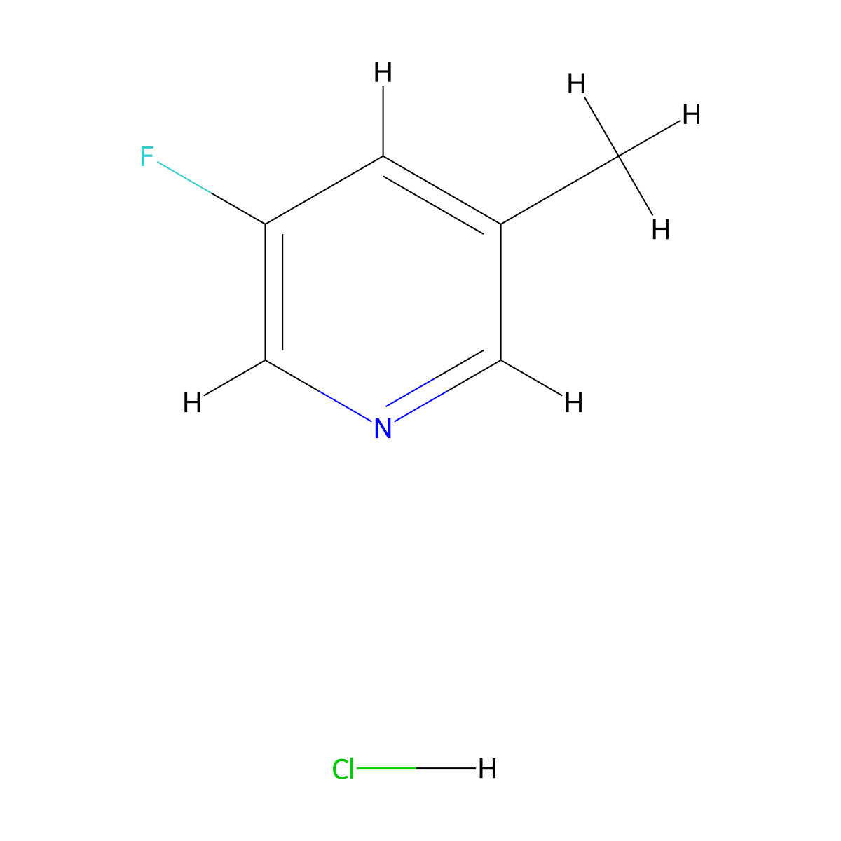 3-Fluoro-5-methyl-pyridine hydrochloride molecular structure, CAS 1373223-28-9