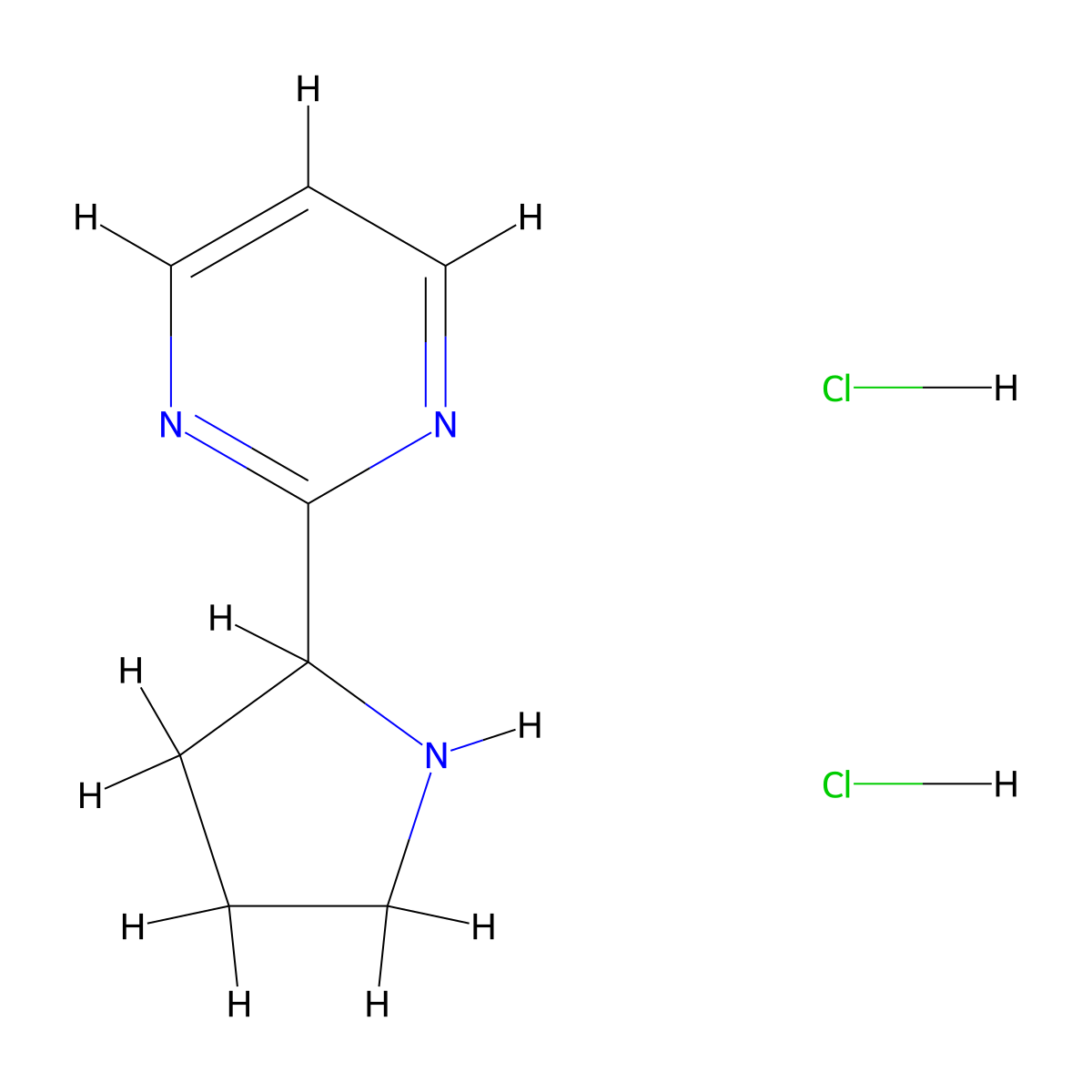 2-(Pyrrolidin-2-yl)pyrimidine dihydrochloride molecular structure, CAS 1373223-29-0