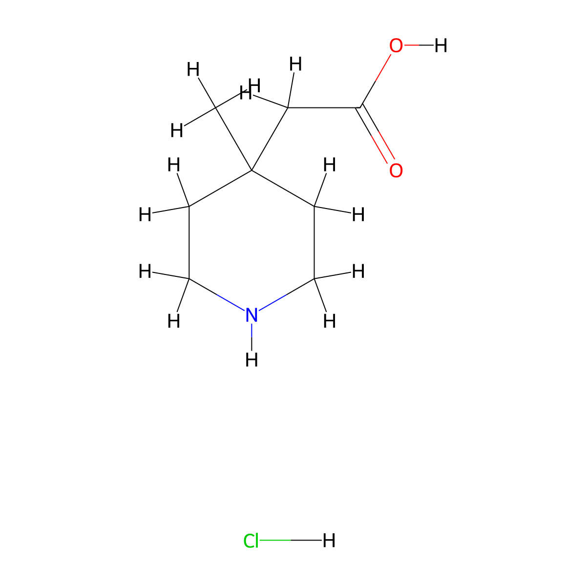 (4-Methyl-piperidin-4-yl)-acetic acid hydrochloride molecular structure, CAS 1373223-36-9