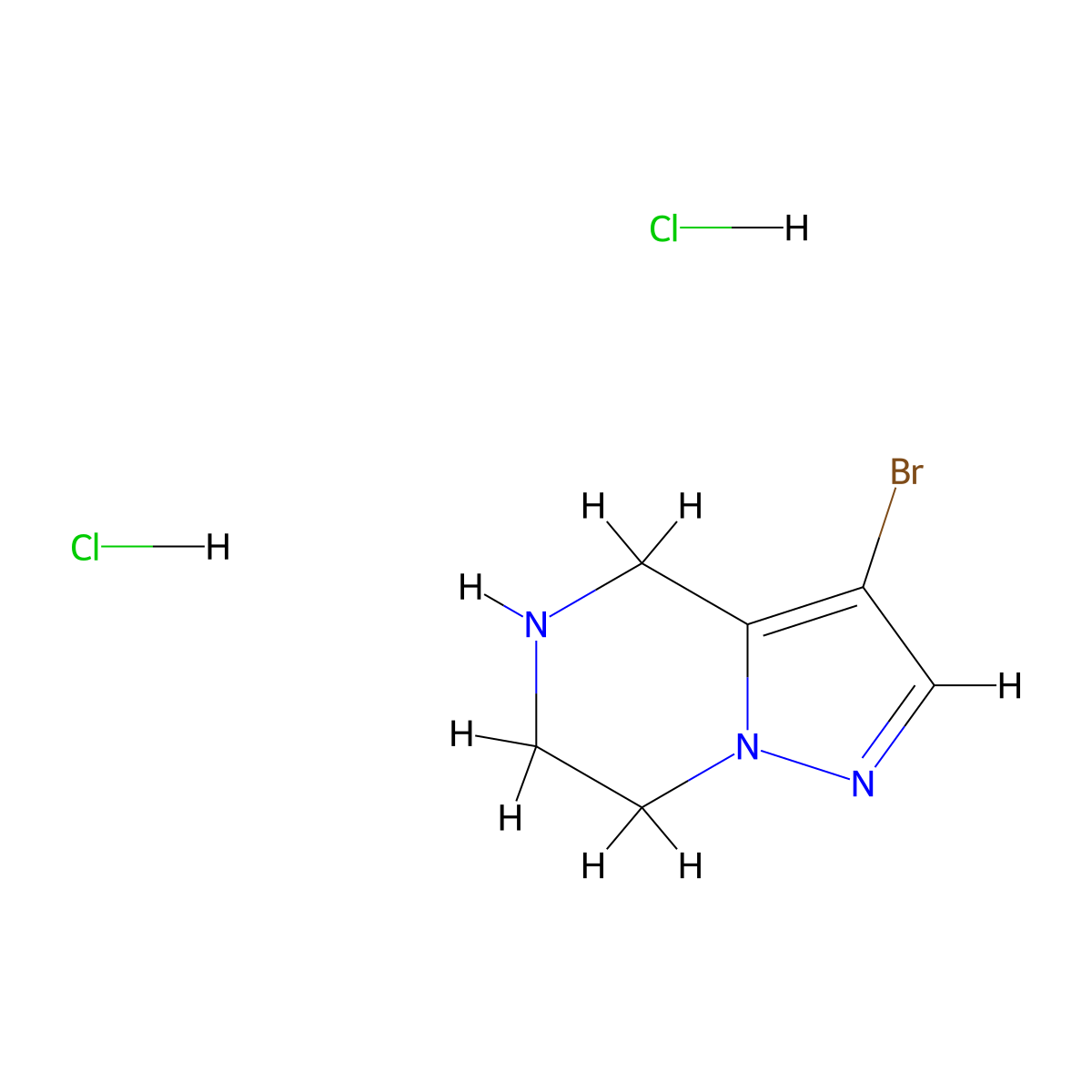 3-Bromo-4,5,6,7-tetrahydro-pyrazolo[1,5-a]pyrazine dihydrochloride molecular structure, CAS 1373223-47-2