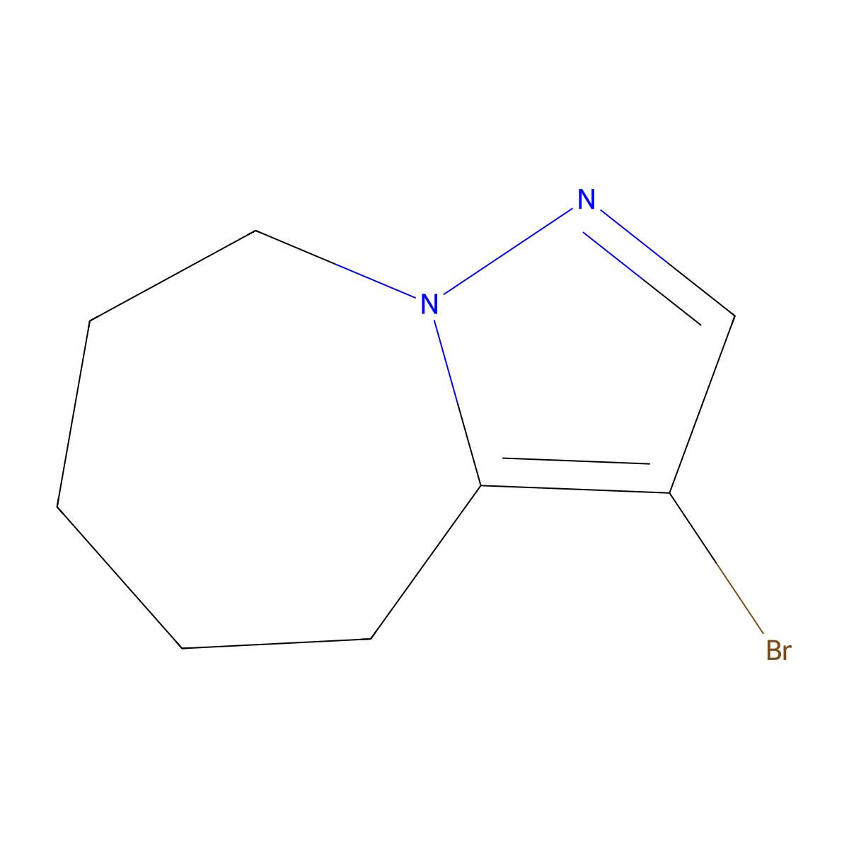 3-bromo-5,6,7,8-tetrahydro-4H-pyrazolo[1,5-a]azepine molecular structure, CAS 1373223-55-2