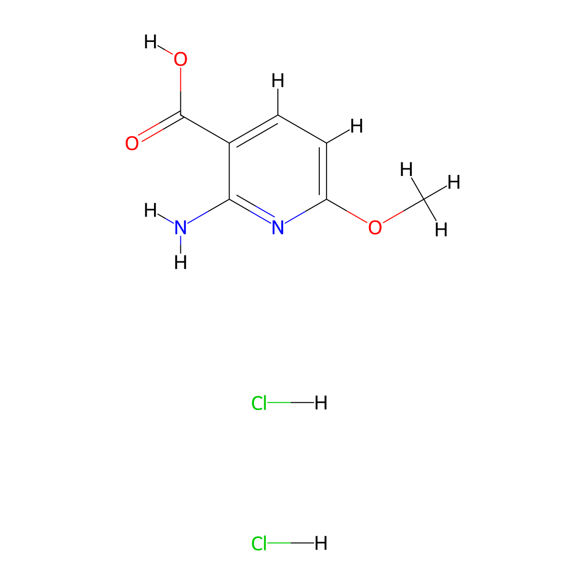 2-Amino-6-methoxy-nicotinic acid dihydrochloride molecular structure, CAS 1373223-61-0