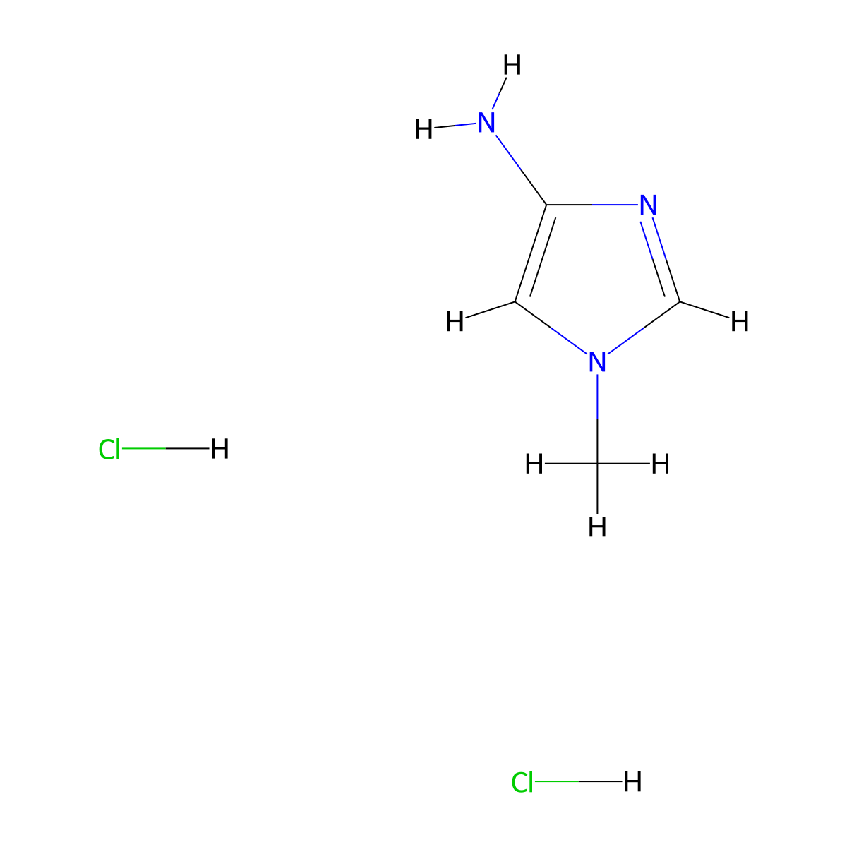 1-methyl-1H-imidazol-4-amine dihydrochloride molecular structure, CAS 1373223-63-2